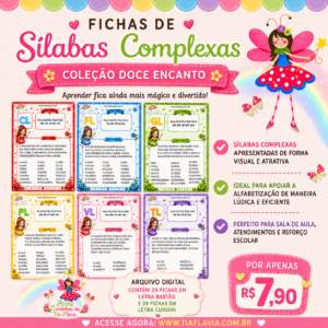 Fichas Sílabas Complexas - Doce Encanto