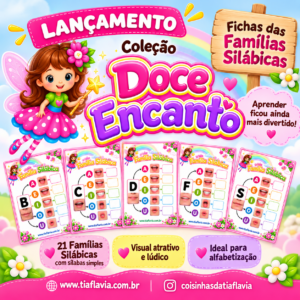 Fichas Famílias Silábicas Simples - Coleção Doce Encanto