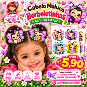 Cabelo Maluco - Apliques Borboletas
