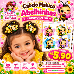 Cabelo Maluco - Aplique Abelhinhas